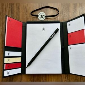 CHANEL L.A. Collection 4 piece set:Note pad,Pencil, Sticky Notes, Closure band